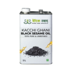 Vedic Black sesame Oil, 100% Pure Organic Black sesame Oil, Cold Pressed-5L
